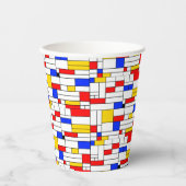Piet Mondrian Style Abstrakt Art Kaffee Tasse Pape Pappbecher (Vorderseite)