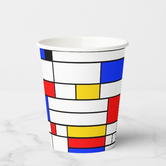 Piet Mondrian Style Abstrakt Art Paper Cups Pappbecher (Links)