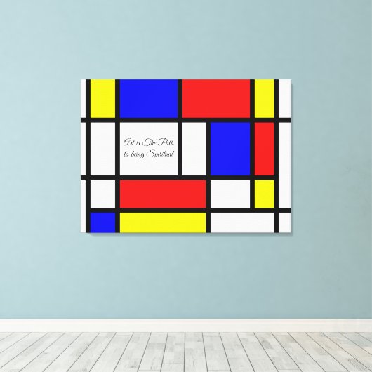 Piet Mondrian Style Art Zitat oder Ihr Text Leinwanddruck (Insitu (Holzboden))