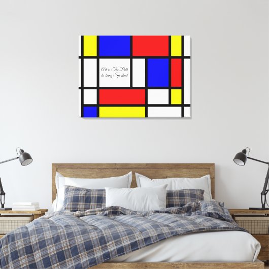 Piet Mondrian Style Art Zitat oder Ihr Text Leinwanddruck (Insitu (Schlafzimmer))