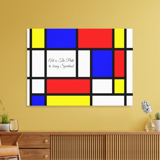 Piet Mondrian Style Art Zitat oder Ihr Text Leinwanddruck (Insitu (Wohnzimmer))