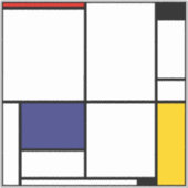 Piet Mondrian, Tableau 1 Aufkleber (Vorderseite)