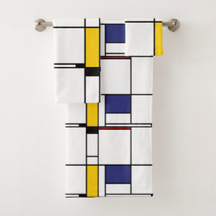 Piet Mondrian, Tableau 1 Badhandtuch Set