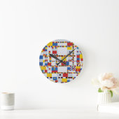 piet mondrian , victory.boogie-woogie runde wanduhr (Zuhause)