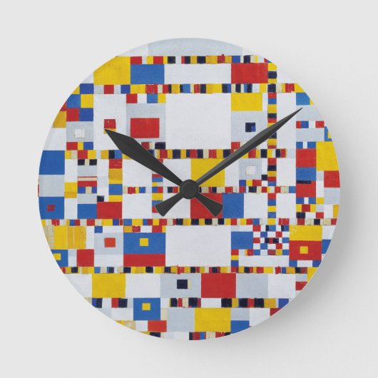 piet mondrian , victory.boogie-woogie runde wanduhr (Vorderseite)
