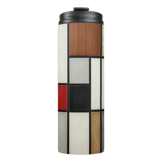 Piet Mondrian Vintag Thermosbecher (Vorderseite)