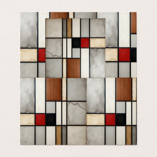 Piet Mondrian Vintag Visitenkarten (Außenseite Aufgefaltet)