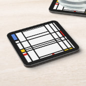 Piet Mondrian, Zusammensetzung 10 Getränkeuntersetzer (Linke Seite)