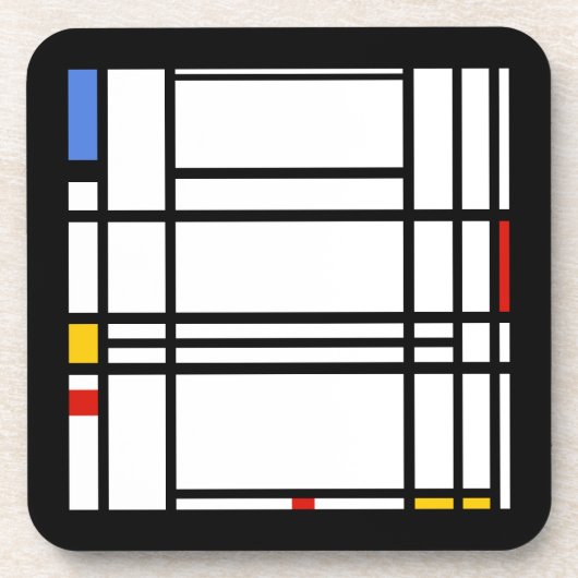 Piet Mondrian, Zusammensetzung 10 Getränkeuntersetzer (Vorderseite)