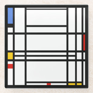 Piet Mondrian, Zusammensetzung 10 Glasuntersetzer