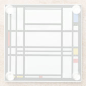 Piet Mondrian, Zusammensetzung 10 Glasuntersetzer (Rückseite)
