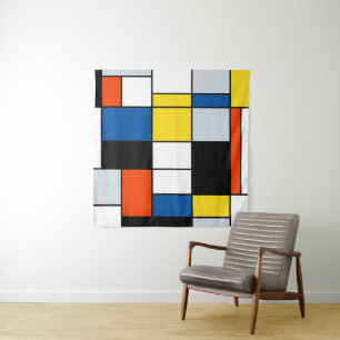 Piet Mondrian Zusammensetzung A - abstrakte Wandteppich