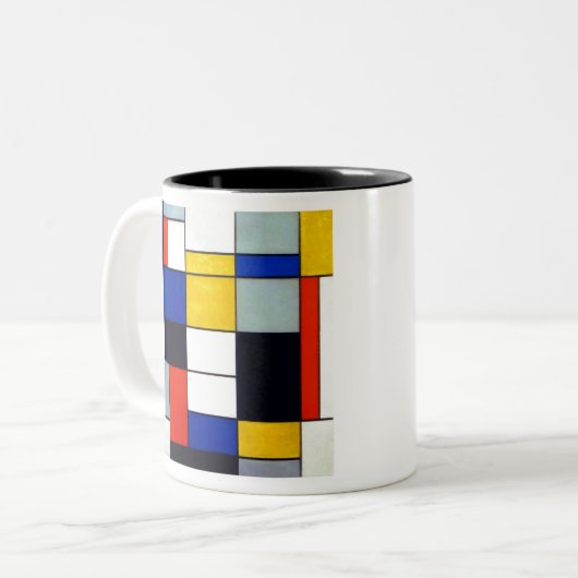 Piet Mondrian Zusammensetzung A Zweifarbige Tasse (Vorderseite Links)