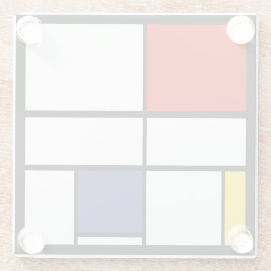 Piet Mondrian, Zusammensetzung C Glasuntersetzer (Rückseite)