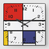 Piet Mondrian, Zusammensetzung C Quadratische Wanduhr (Vorderseite)