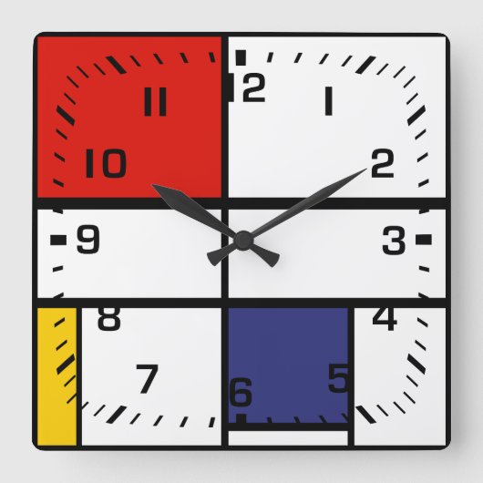 Piet Mondrian, Zusammensetzung C Quadratische Wanduhr (Vorderseite)