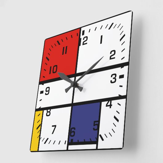 Piet Mondrian, Zusammensetzung C Quadratische Wanduhr (Winkel)