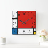 Piet Mondrian, Zusammensetzung II Quadratische Wanduhr (Zuhause)