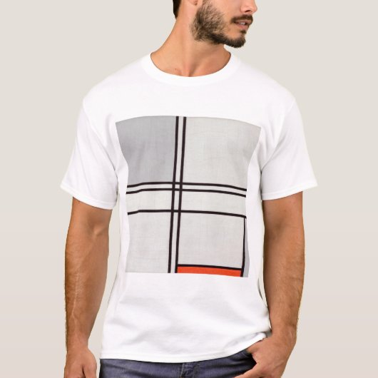 Piet Mondrian Zusammensetzung (Nr. 1) Grau-rot. T-Shirt (Vorderseite)