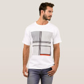 Piet Mondrian Zusammensetzung (Nr. 1) Grau-rot. T-Shirt (Vorne ganz)