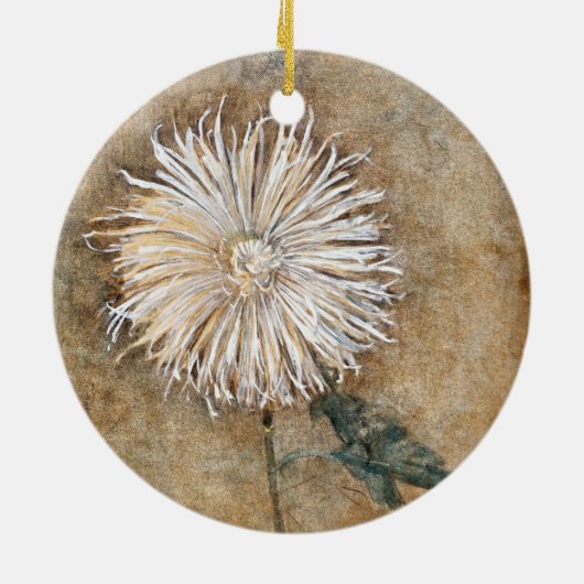 Piet Mondrians Chrysanthemum - Zeitlose Eleganz Keramik Ornament (Hinten)