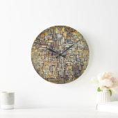 Piet Mondrians zeitlose Harmonie Große Wanduhr (Zuhause)