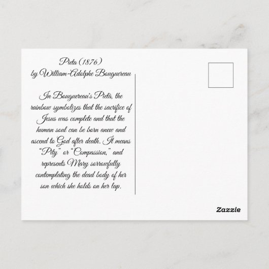 Pietà Bouguereau Postkarte (Rückseite)