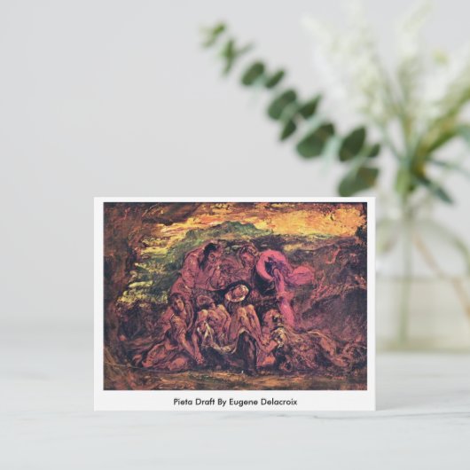 Pieta Draft von Eugene Delacroix Postkarte (Stehend Vorderseite)