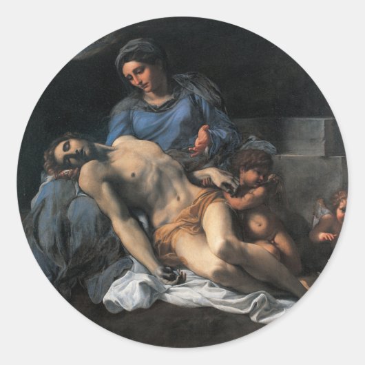 Pieta Jesus Mary Good Friday in Lent Runder Aufkleber (Vorderseite)