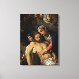 Pietà (Maria und Jesus) (von Adam Elsheimer) Leinwanddruck