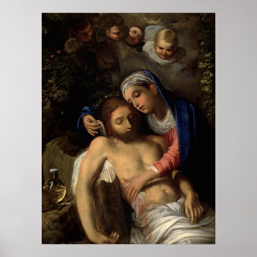 Pietà (Maria und Jesus) (von Adam Elsheimer) Poster (Vorne)