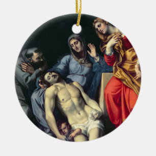 Pieta mit St Francis und St Mary Magdalene, c.1 Keramikornament