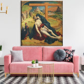 Pieta mit zwei Spendern (Öl auf Tafel) Leinwanddruck (Insitu (Wohnzimmer))