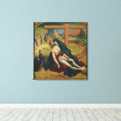 Pieta mit zwei Spendern (Öl auf Tafel) Leinwanddruck (Insitu (Holzboden))