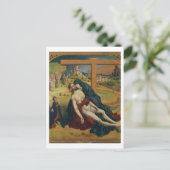 Pieta mit zwei Spendern (Öl auf Tafel) Postkarte (Stehend Vorderseite)
