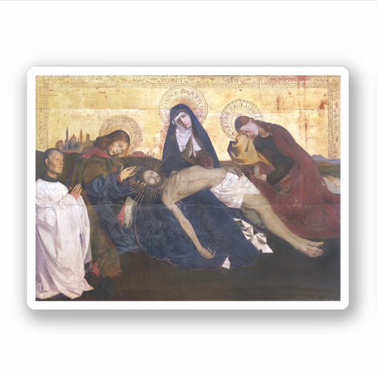 Pietà von Villeneuve-lès-Avignon Square Sticker (Vorderseite)