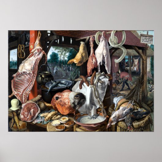 Pieter Aertsen Ein Fleischstand mit der Familie Poster (Vorne)