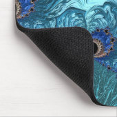 PIETER ~ Blaues Aqua- und schwarzes Design Mousepad (Ecke)