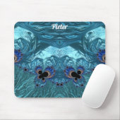 PIETER ~ Blaues Aqua- und schwarzes Design Mousepad (Mit Mouse)