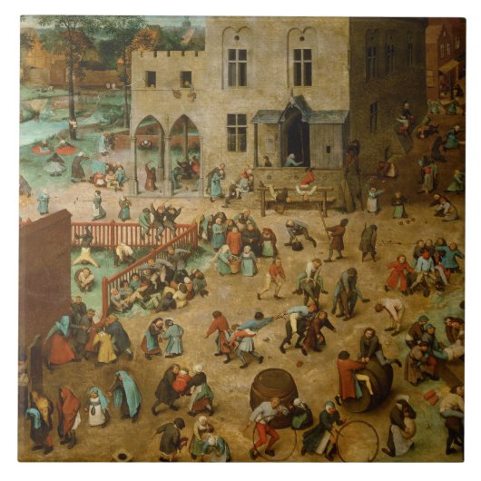 Pieter Bruegel das Älteste - die Spiele der Kinder Fliese (Vorderseite)