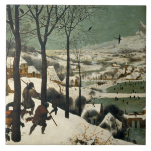 Pieter Bruegel der Ältere - Jäger im Schnee Fliese