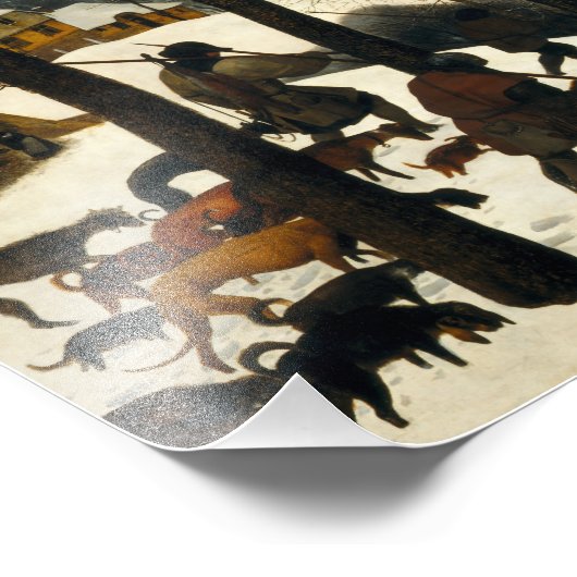 Pieter Bruegel der Ältere - Jäger im Schnee Fotodruck (Ecke)