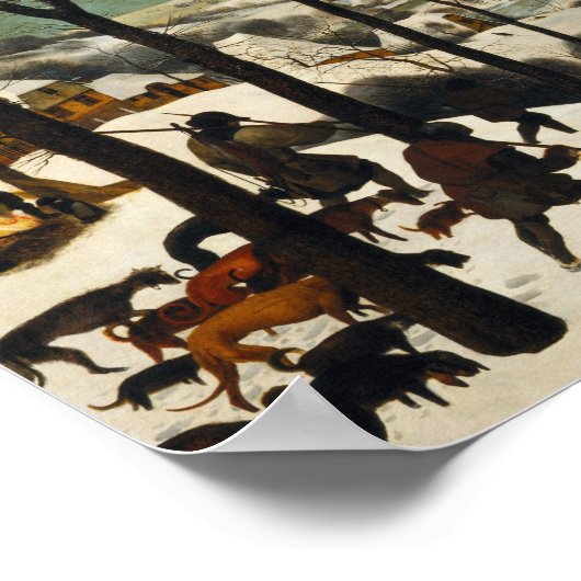 Pieter Bruegel der Ältere - Jäger im Schnee Poster (Ecke)