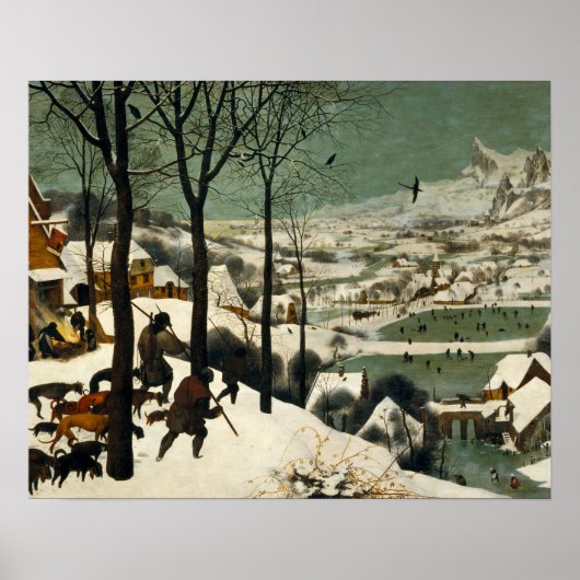 Pieter Bruegel der Ältere - Jäger im Schnee Poster (Vorne)