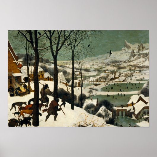 Pieter Bruegel der Ältere - Jäger im Schnee Poster (Vorne)