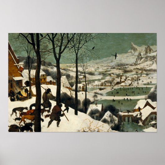 Pieter Bruegel der Ältere - Jäger im Schnee Poster (Vorne)