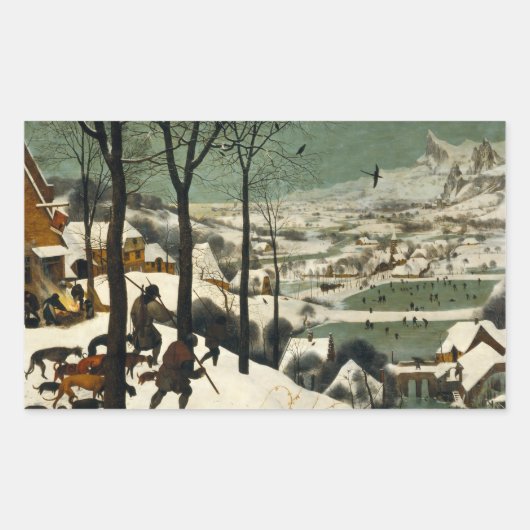 Pieter Bruegel der Ältere - Jäger im Schnee Rechteckiger Aufkleber (Vorderseite)