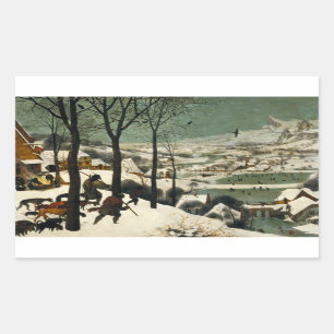 Pieter Bruegel der Ältere - Jäger im Schnee Rechteckiger Aufkleber