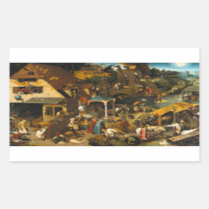 Pieter Bruegel der Ältere - Niederländische Sprich Rechteckiger Aufkleber
