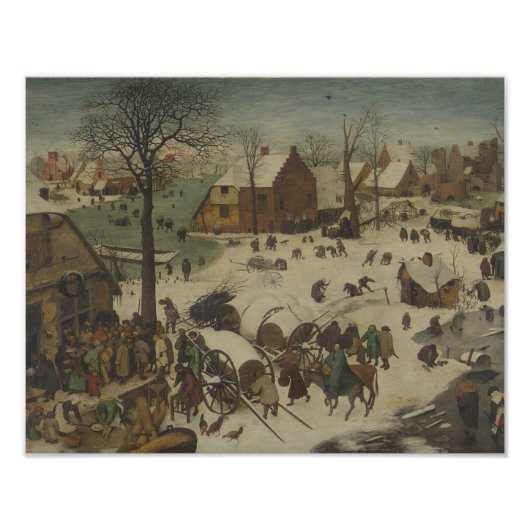 Pieter Bruegel der Ältere - Zahlen bei Bethlehem Fotodruck (Vorne)